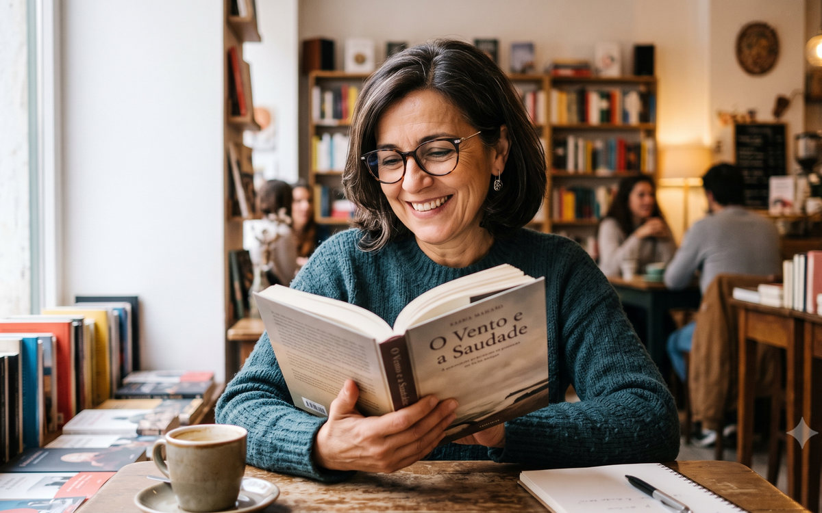 Pessoa usando óculos multifocais durante a leitura