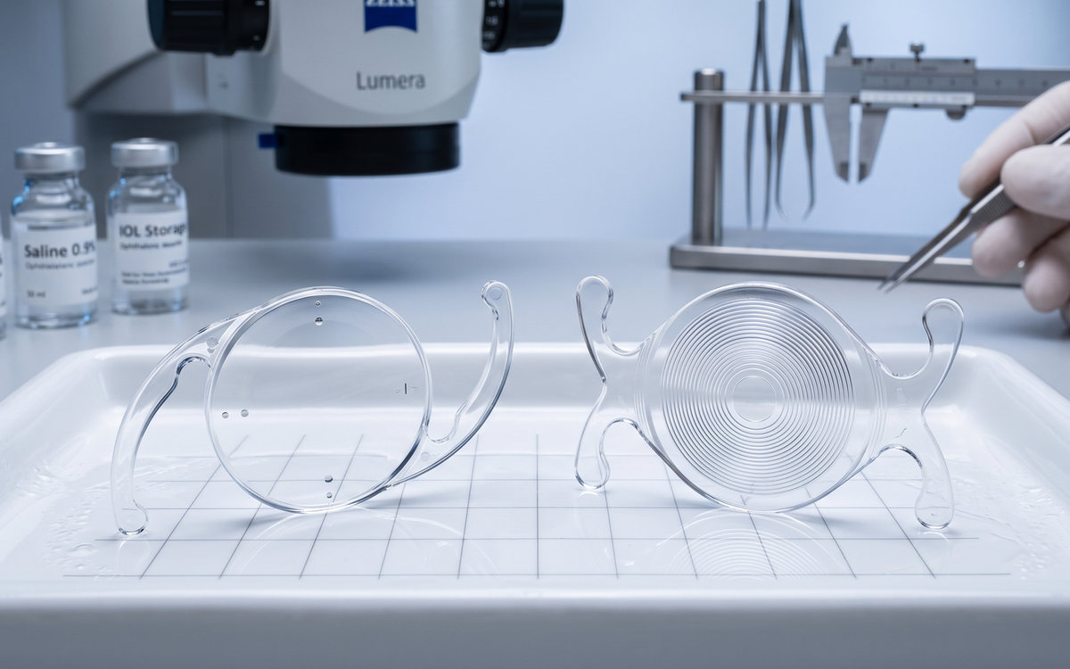 Diferentes tipos de lentes intraoculares usadas na cirurgia de catarata