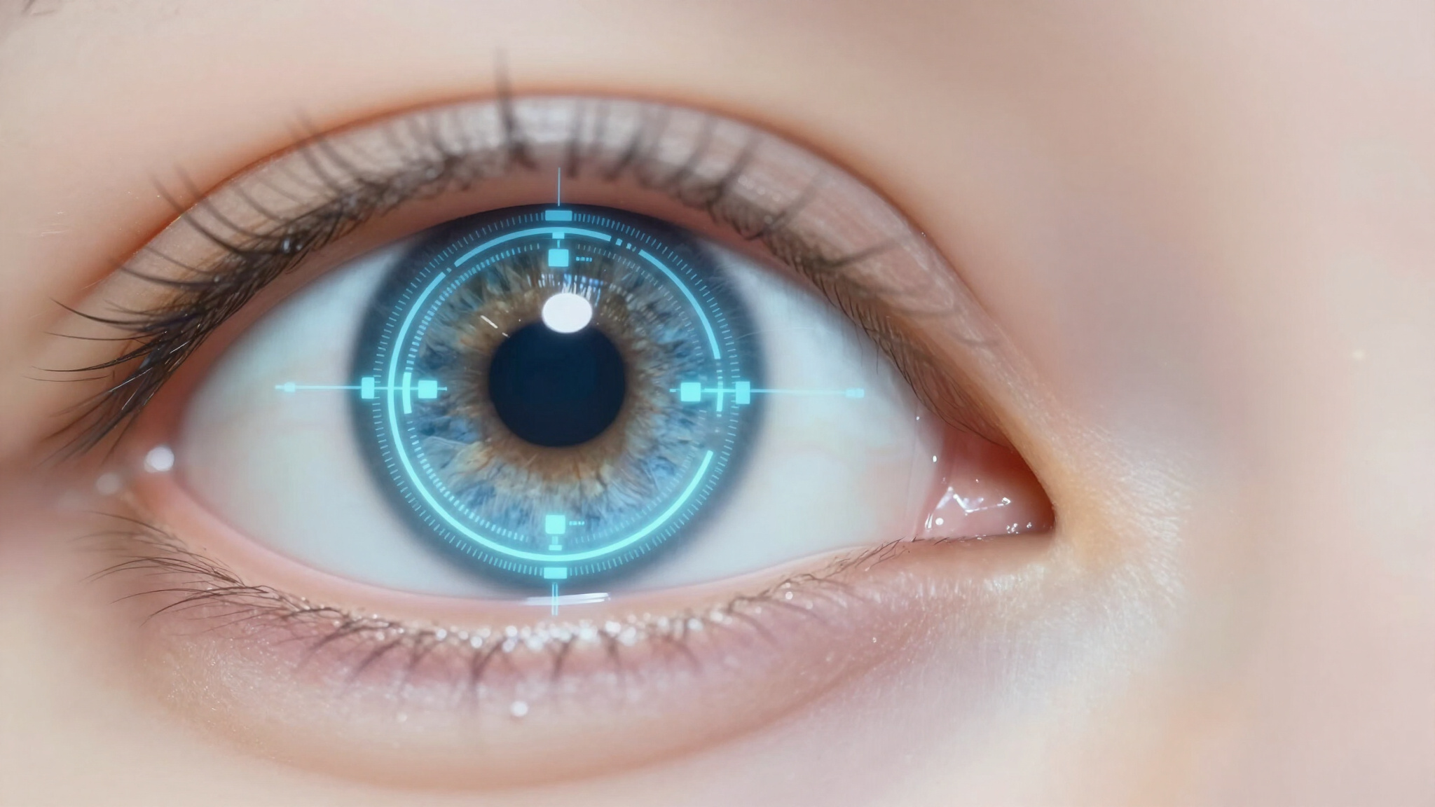 Olho em avaliação diagnóstica para glaucoma